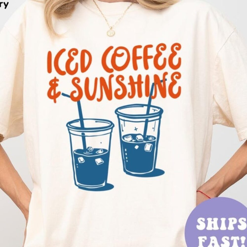 Iced Coffee and Sunshine Shirt, Iced Coffee Lover Shirt
